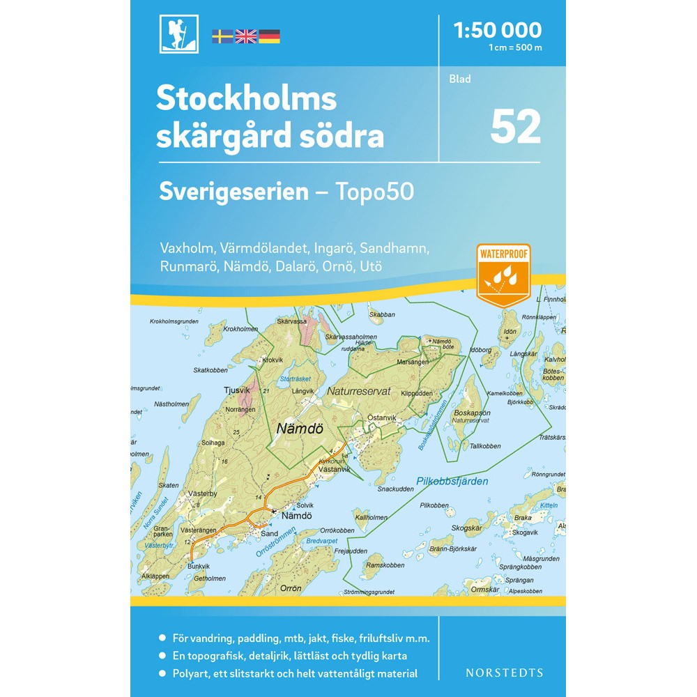 52 Stockholms skärgård södra Sverigeserien 1:50 000